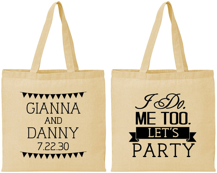 Personalized Wedding Cotton Tote Bags - I Do Me Too | 363