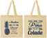 Personalized Wedding Cotton Tote Bags - Pina Colada | 364
