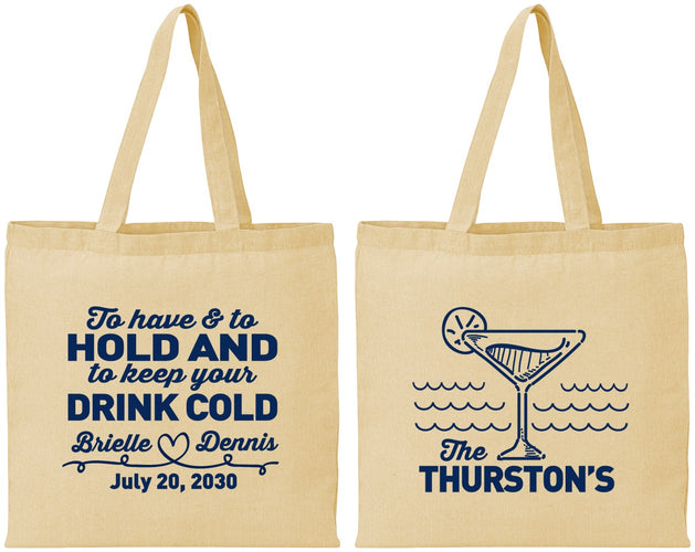 Personalized Wedding Cotton Tote Bags - To Have And To Hold | 375