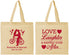 Personalized Wedding Cotton Tote Bags - Love Laughter Happily | 376