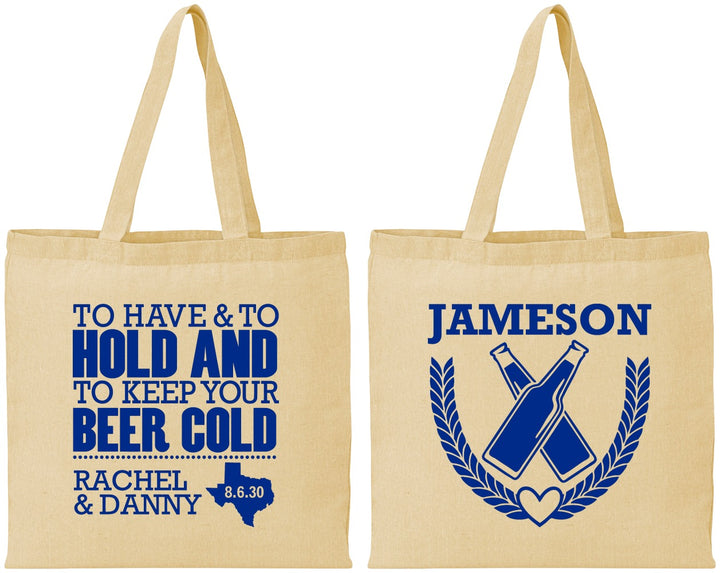 Personalized Wedding Cotton Tote Bags - To Have And To Hold | 379