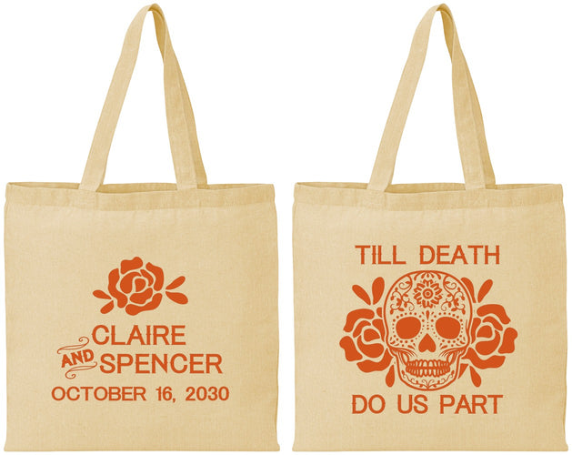 Personalized Wedding Cotton Tote Bags - Till Death Do Us Part | 380