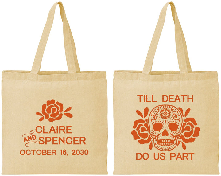 Personalized Wedding Cotton Tote Bags - Till Death Do Us Part | 380