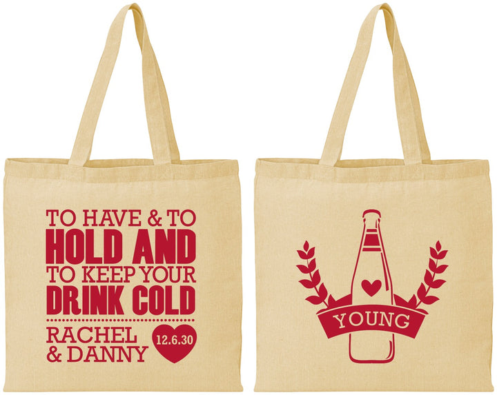 Personalized Wedding Cotton Tote Bags - To Have And To Hold | 383