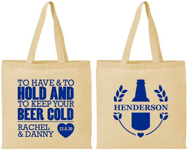 Personalized Wedding Cotton Tote Bags - To Have And To Hold | 384