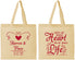 Personalized Wedding Cotton Tote Bags - Heart Life | 387
