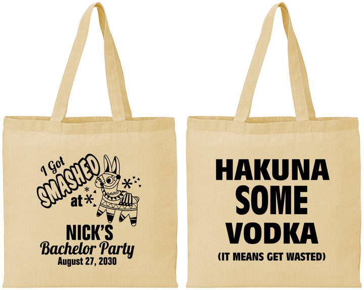 Personalized Bachelor Party Cotton Tote Bags - Fiesta Mexican | 40004