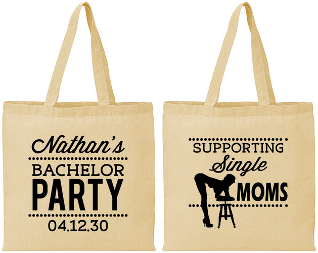 Personalized Bachelor Party Cotton Tote Bags - Strip Club | 40006