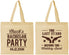 Personalized Bachelor Party Cotton Tote Bags - Last Stand Wedding Bands | 40015