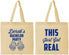 Personalized Bachelor Party Cotton Tote Bags - Just Got Real | 40024