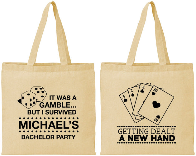 Personalized Bachelor Party Cotton Tote Bags - Las Vegas | 40025