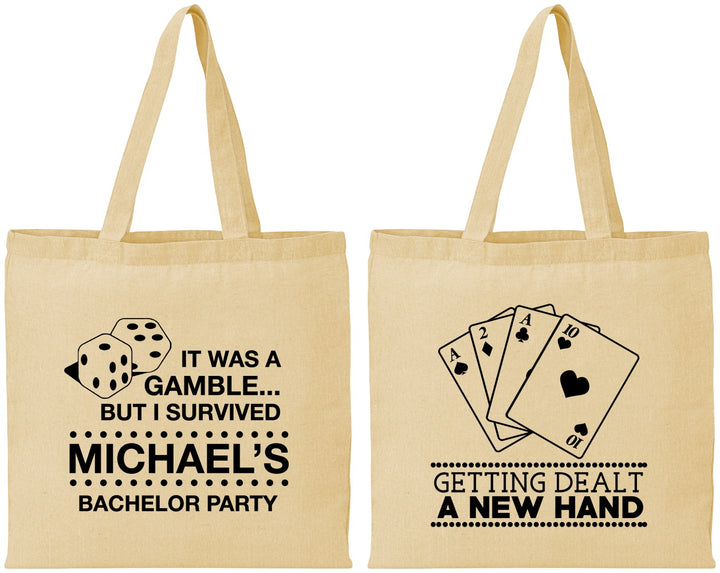 Personalized Bachelor Party Cotton Tote Bags - Las Vegas | 40025