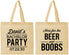 Personalized Bachelor Party Cotton Tote Bags - Beer And Boobs | 40027