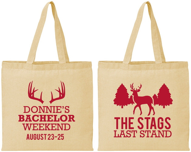 Personalized Bachelor Party Cotton Tote Bags - Stags Last Stand | 40033