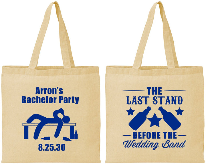 Personalized Bachelor Party Cotton Tote Bags - The Last Stand | 40035