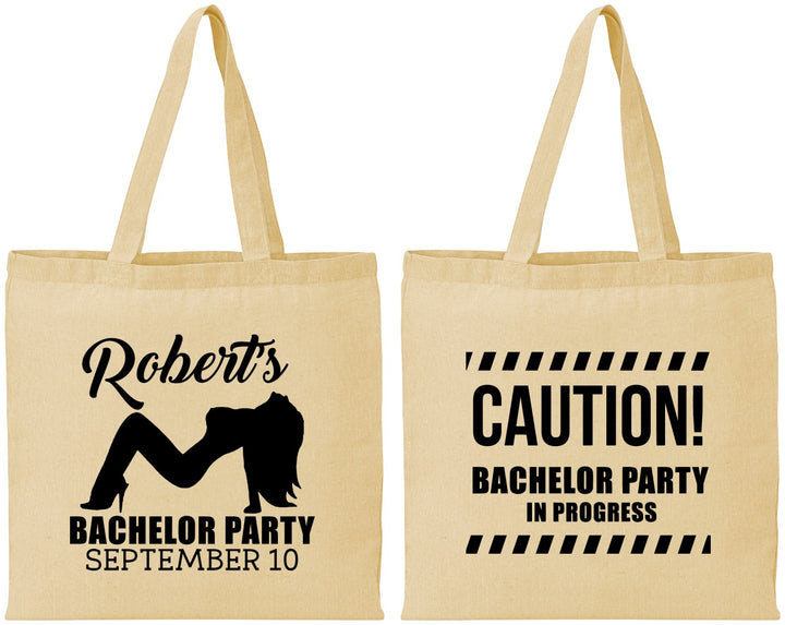 Personalized Bachelor Party Cotton Tote Bags - Strip Club | 40037