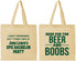 Personalized Bachelor Party Cotton Tote Bags - Beer And Boobs | 40039