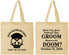 Personalized Bachelor Party Cotton Tote Bags - Groom Doom Skull | 40041