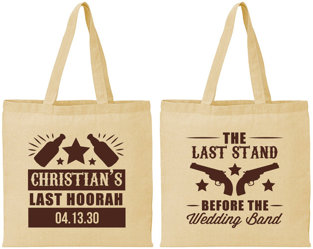 Personalized Bachelor Party Cotton Tote Bags - Last Stand | 40046
