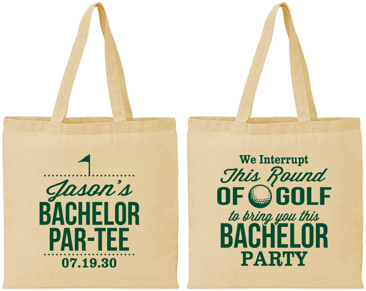 Personalized Bachelor Party Cotton Tote Bags - Golf | 40052