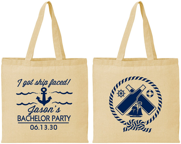 Personalized Bachelor Party Cotton Tote Bags - Anchor | 40054