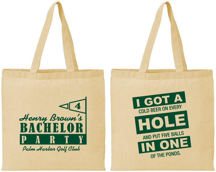 Personalized Bachelor Party Cotton Tote Bags - Golf | 40055