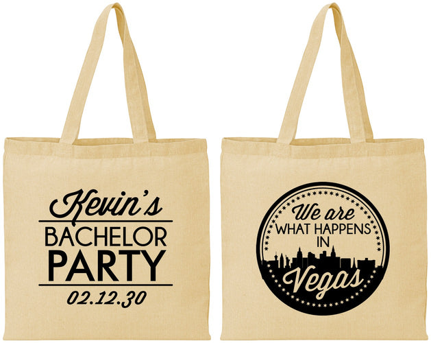 Personalized Bachelor Party Cotton Tote Bags - Last Vegas | 40060