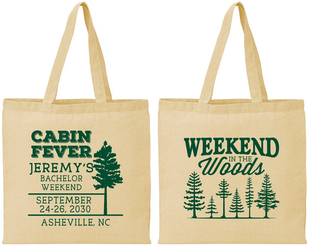 Personalized Bachelor Party Cotton Tote Bags - Camping | 40065