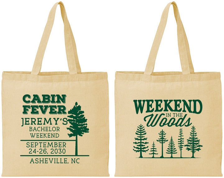 Personalized Bachelor Party Cotton Tote Bags - Camping | 40065