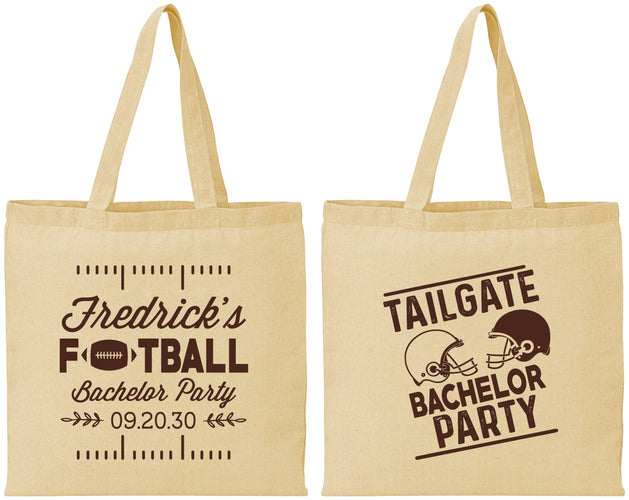 Personalized Bachelor Party Cotton Tote Bags - Football | 40067