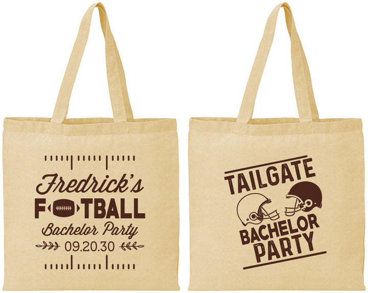 Personalized Bachelor Party Cotton Tote Bags - Football | 40067