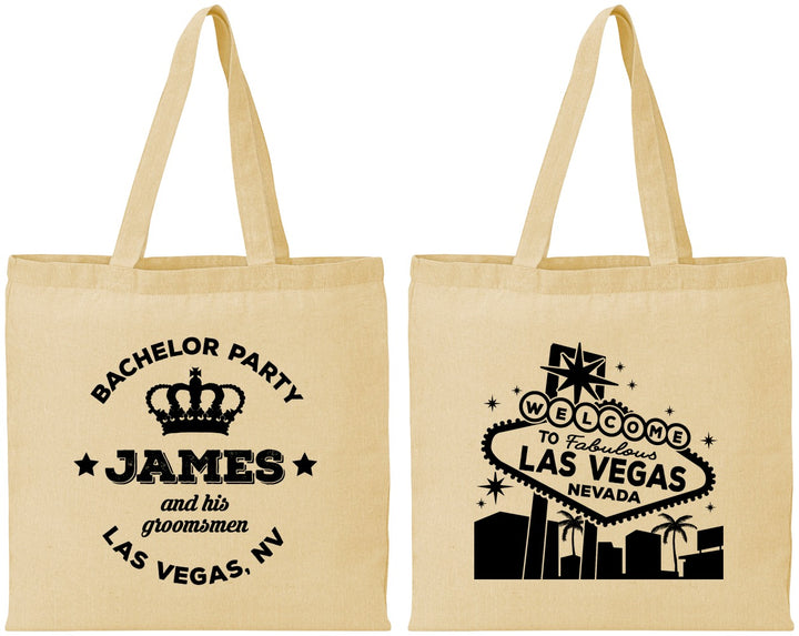 Personalized Bachelor Party Cotton Tote Bags - Las Vegas | 40069
