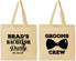 Personalized Bachelor Party Cotton Tote Bags - Grooms Crew | 40070
