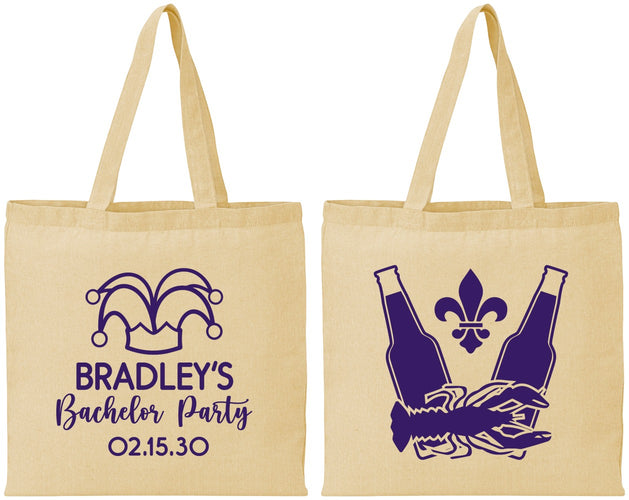 Personalized Bachelor Party Cotton Tote Bags - New Orleans | 40077