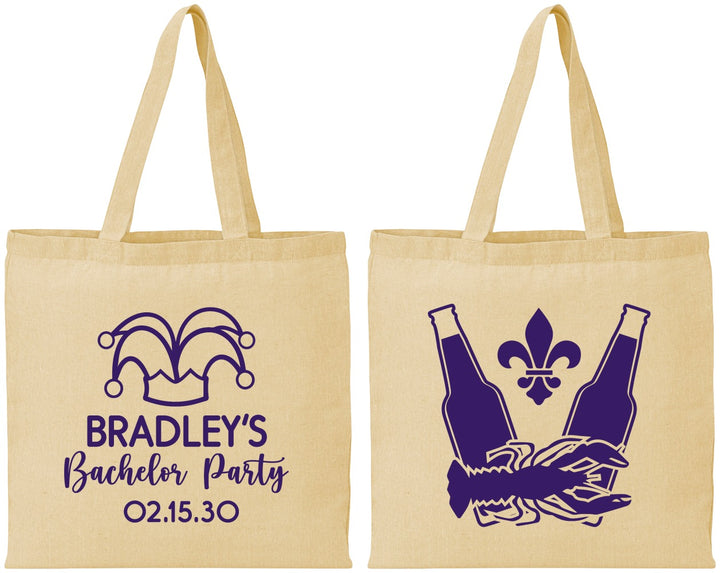 Personalized Bachelor Party Cotton Tote Bags - New Orleans | 40077