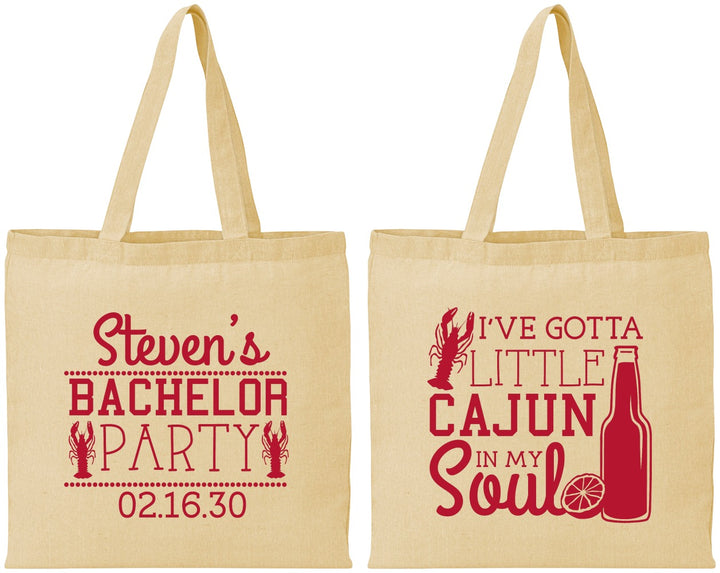 Personalized Bachelor Party Cotton Tote Bags - Cajun In My Soul | 40078