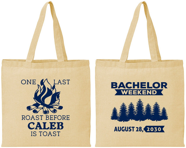 Personalized Bachelor Party Cotton Tote Bags - Camping | 40079