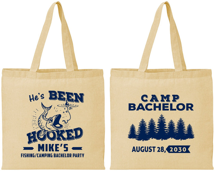 Personalized Bachelor Party Cotton Tote Bags - Fishing | 40080