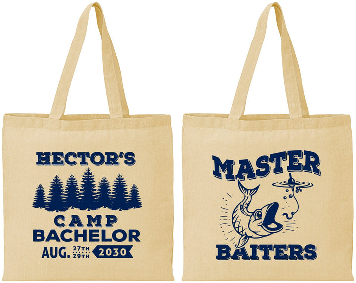 Personalized Bachelor Party Cotton Tote Bags - Fishing | 40081