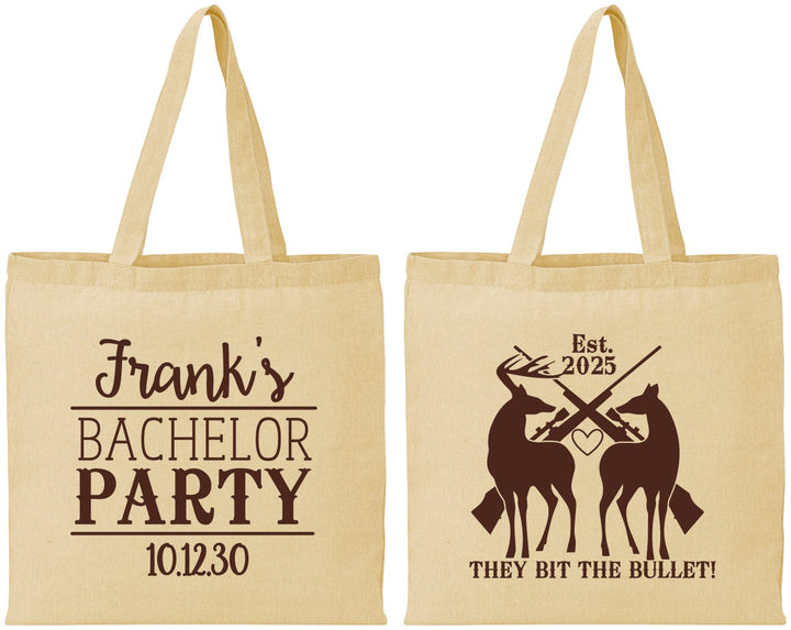 Personalized Bachelor Party Cotton Tote Bags - Hunting | 40083