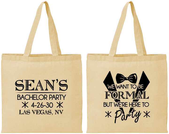Personalized Bachelor Party Cotton Tote Bags - Forma | 40098
