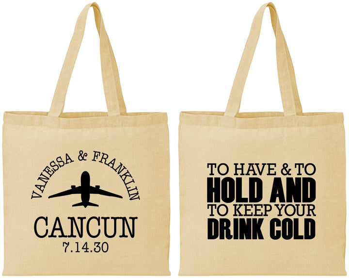 Personalized Wedding Cotton Tote Bags - To Have And To Hold | 408