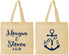 Personalized Wedding Cotton Tote Bags - Monogram Nautical | 414