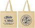 Personalized Wedding Cotton Tote Bags - Two Less Fish In The Sea | 421