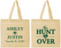 Personalized Wedding Cotton Tote Bags - The Hunt Is Over | 422