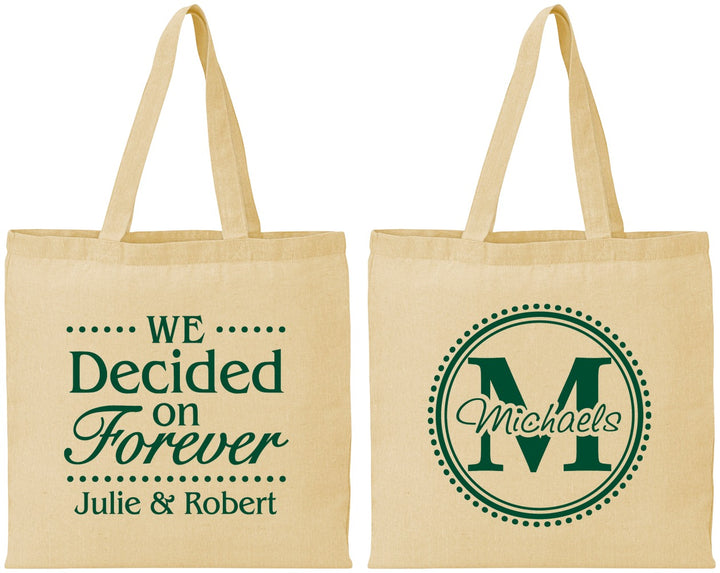 Personalized Wedding Cotton Tote Bags - Monogram | 435