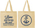 Personalized Wedding Cotton Tote Bags - Love Anchors The Soul | 440