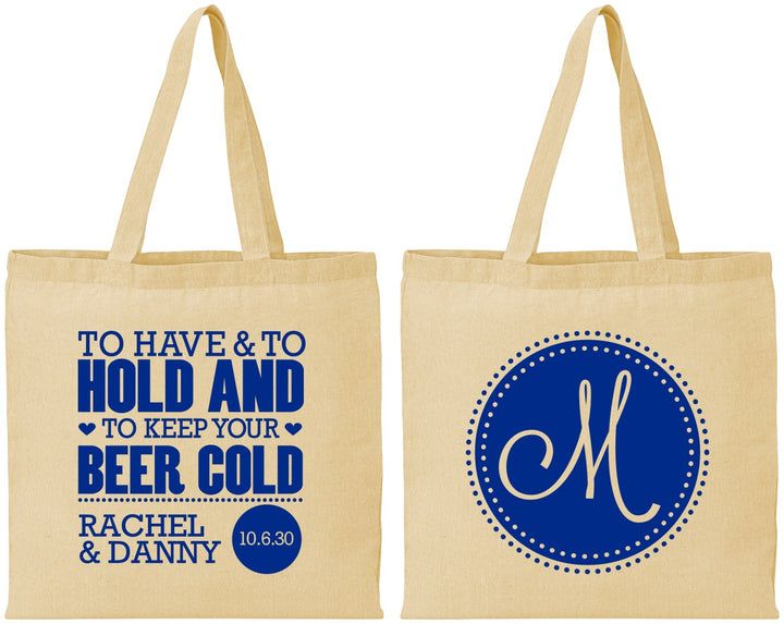 Personalized Wedding Cotton Tote Bags - Monogrammed | 450