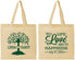 Personalized Wedding Cotton Tote Bags - Love And Happiness | 451