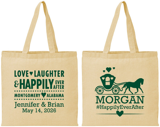 Personalized Wedding Cotton Tote Bags - Happily Ever After | 452